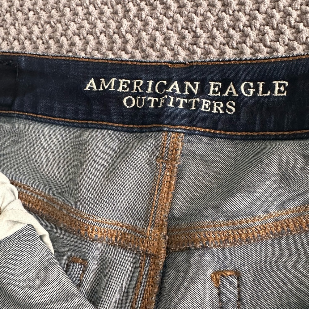 American Eagle Outfitters Navy High-Rise Cutoff Denim Shorts - Picture 8 of 11